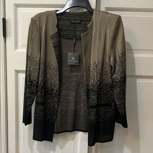 Ming Wang Women's Black and Brown Cardigan